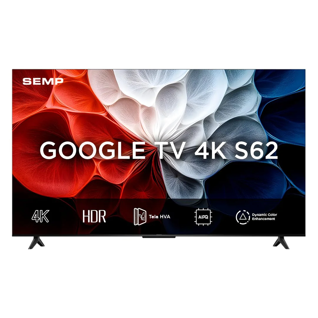 Smart TV Semp 43 Polegadas LED HVA 4K S62 WiFi Bluetooth Google TV 3 HDMI HDR10+ Dolby Audio 43S62