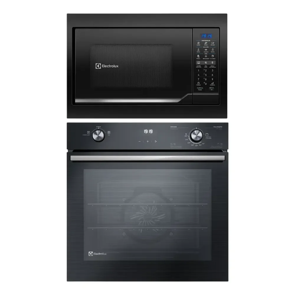 Kit Electrolux De Embutir Forno A Gás 80l+micro-ondas 34l 220v Preto