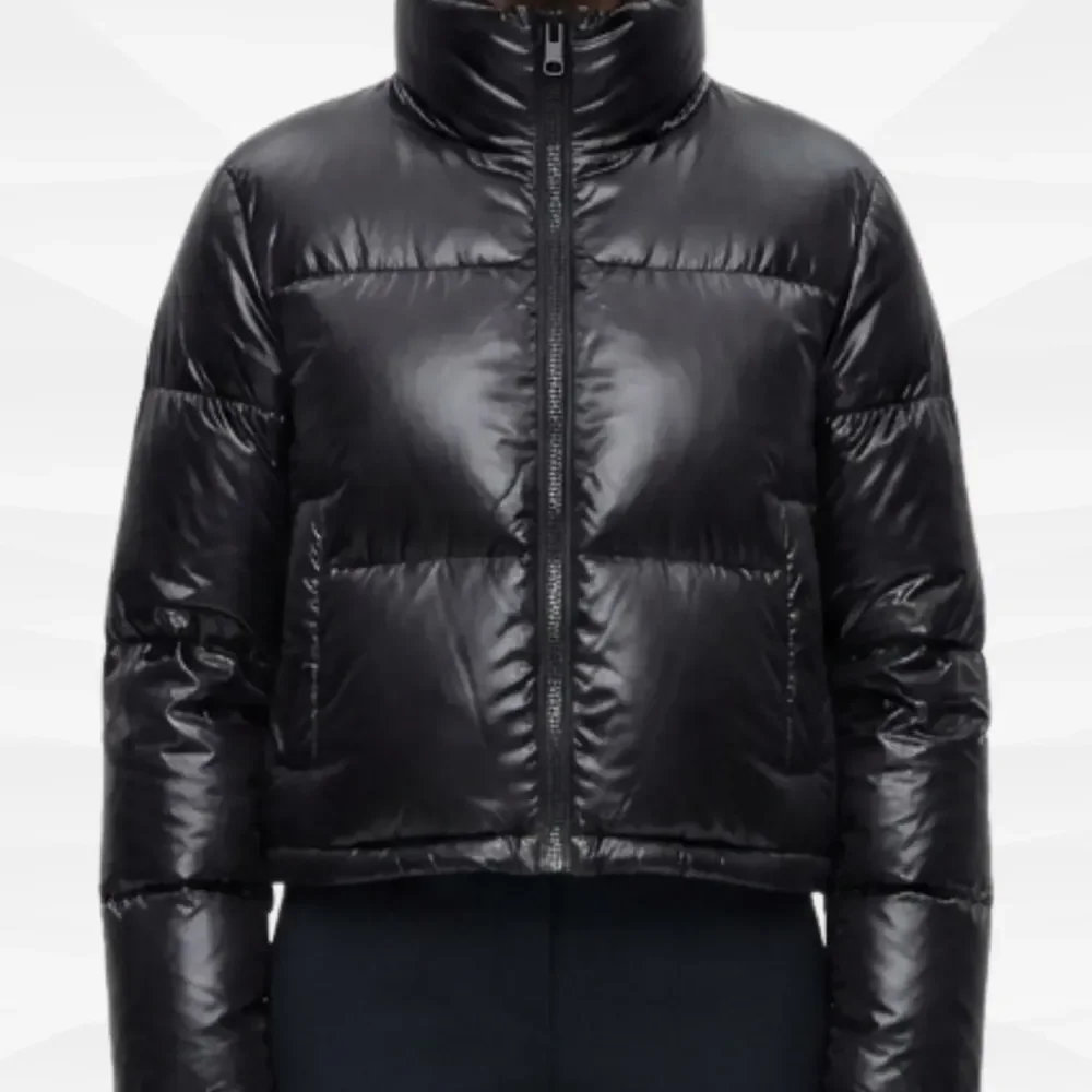 Jaqueta Puffer Cropped Feminina Sem Capuz Bobojaco Premium Preto G