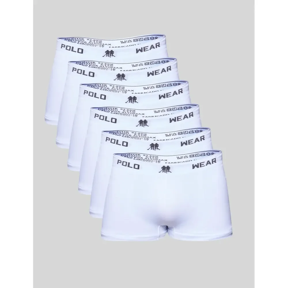 Kit 6x1 Cueca Polo Wear Boxer Microfibra Basic Branco Liso G